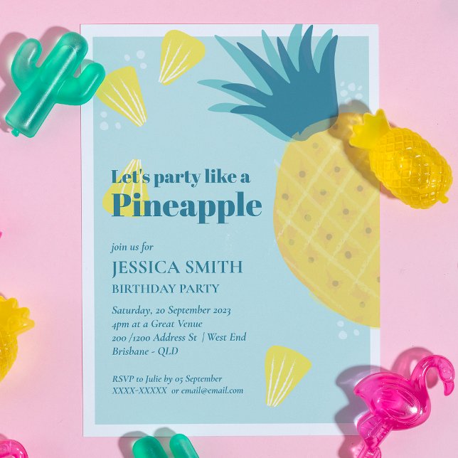Låt oss Party som en ananas Födelsedagsfest Inbjudningar (Skapare uppladdad)