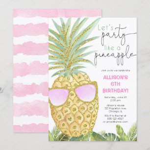 Låt oss Party som en födelsedagsfest för ananas Inbjudningar