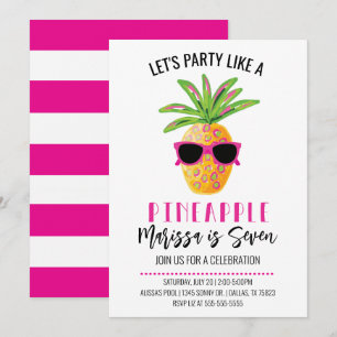 Låt oss Party som en födelsedagsfest för ananas Inbjudningar