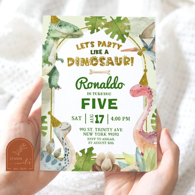 Låt oss Party som en Födelsedagsfest för Dinosaur  Inbjudningar (Skapare uppladdad)