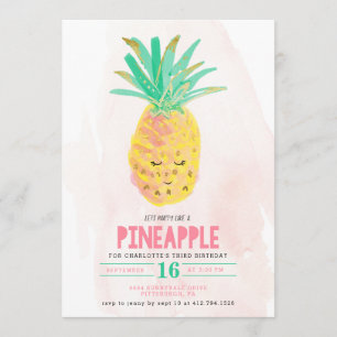 Låt oss Party som en inbjudan till ananas födelsed