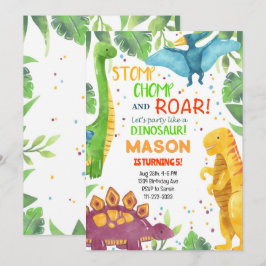 Låt oss Party som en inbjudan till dinosaurer på f