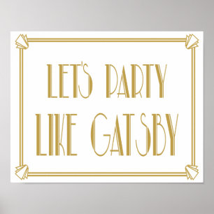 Låt oss Party som Gatsby Art Deco-utskrift Poster