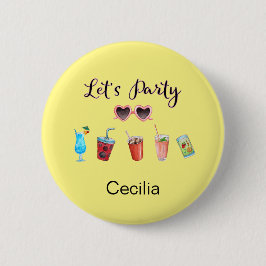 Låt oss Party sommarPersonlig med Namn Knapp