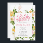 Låt oss Party Trendig Typografi 40:e födelsedagen Inbjudningar<br><div class="desc">En färglös och festlig inbjudan till blommigt i vår börjar med Låt oss Party! Tvåtonstypografin i rosa kompletterar de rosa blommorna i ram. Humle från gult ge i en vibe från vår. Djup grönt löv och löv i det botaniska ram. Modern och enkel design anger tonen för en avslappnad och...</div>