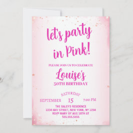Låt oss Party Trettio Funny Rosa 30års födelsedag Inbjudningar