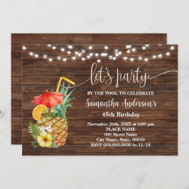 Låt oss Party vid Vuxnornas födelsedag i Bassäng Inbjudningar