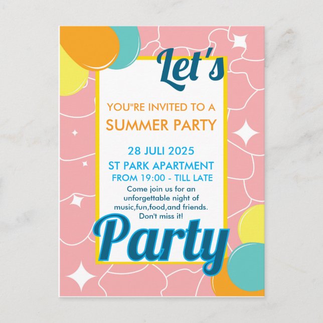 låt oss party vykort (Framsida)