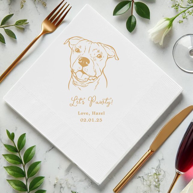 Låt oss Pawty Anpassningsbar Pet Cocktail Napkins  Pappersservett (Skapare uppladdad)