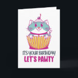 Låt oss Pawty Cupkaka Kitten Funny Cat Birthday Kort<br><div class="desc">Det är din födelsedag. Låt oss pawty. Lustigt,  humoristiskt och ibland sarkastiskt födelsedagskort för din familj och dina vänner. Hämta det här roligten till din speciella någon. Besök vår butik om du vill ha fler födelsedagskort för coolor.</div>