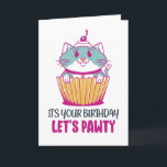 Låt oss Pawty Cupkaka Kitten Funny Cat Birthday Kort<br><div class="desc">Det är din födelsedag. Låt oss pawty. Lustigt,  humoristiskt och ibland sarkastiskt födelsedagskort för din familj och dina vänner. Hämta det här roligten till din speciella någon. Besök vår butik om du vill ha fler födelsedagskort för coolor.</div>