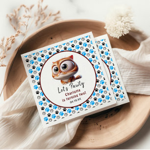 Låt oss Pawty! Cute Cat 2:a födelsedag Party Pappersservett