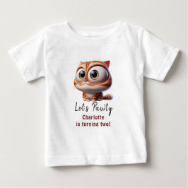 Låt oss Pawty! Cute Cat 2:a födelsedag Party T Shirt