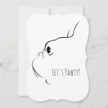 Låt oss Pawty Fransk Bulldog Inbjudningskort