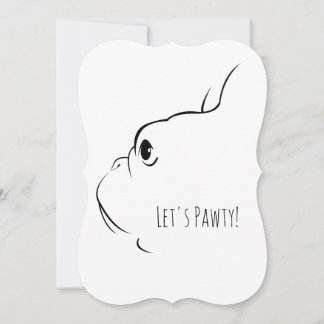 Låt oss Pawty Fransk Bulldog Inbjudningskort