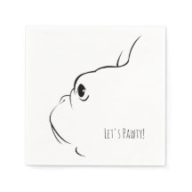 Låt oss Pawty Fransk Bulldog Silhouette Napkins