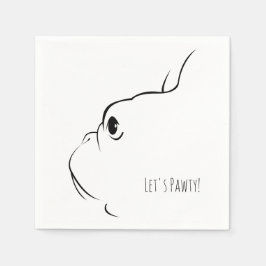 Låt oss Pawty Fransk Bulldog Silhouette Napkins Pappersservett