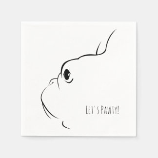 Låt oss Pawty Fransk Bulldog Silhouette Napkins Pappersservett