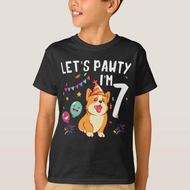 Låt oss Pawty I är 4 T Shirt (Framsida)