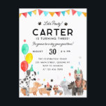 Låt oss Pawty Party Animal Kids Puppy Hund Birthda Vykort<br><div class="desc">Låt oss Pawty Party Animal Kids Puppy Hund Birthday</div>