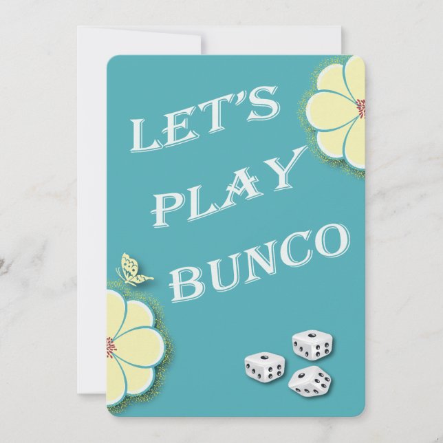 Låt oss Play Bunco Gult Vår blommor Inbjudningar (Framsida)
