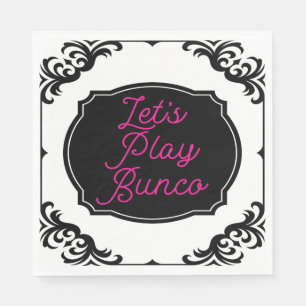 Låt oss Play Bunco Roligt Rosa Black Elegant Pappersservett