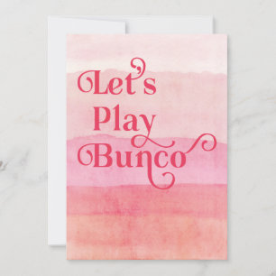 Låt oss Play Bunco Rosa Bunco Party Inbjudningar