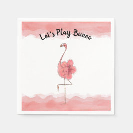 Låt oss Play Bunco Rosa Flamingo Tropical Flower Pappersservett