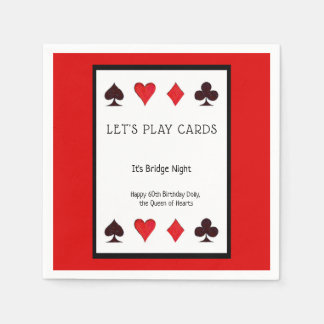 Låt oss Play Cards Party Cocktail Napkins - födels Pappersservett