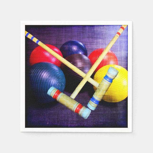 Låt oss Play Croquet Grunge Stil Pappersservett (Framsidan)