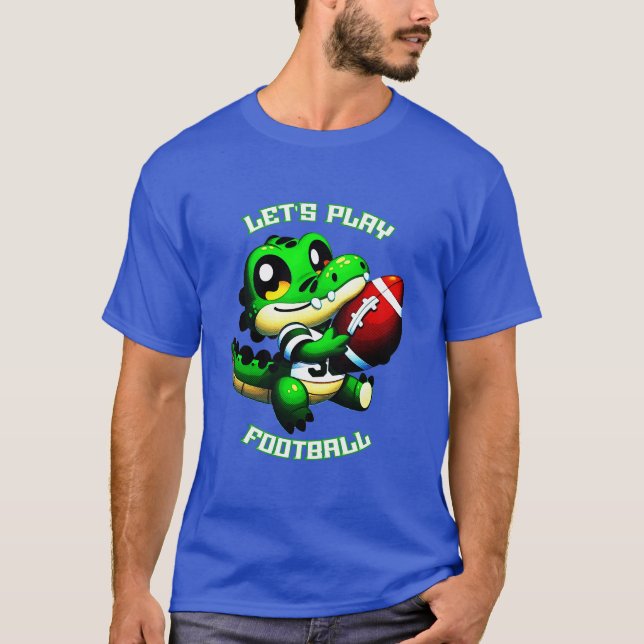 Låt oss Play Football Cute Gator T Shirt (Framsida)
