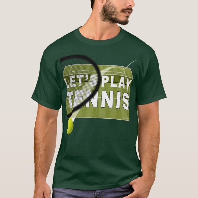 Låt oss Play Tennis Grass Court T Shirt (Framsida)