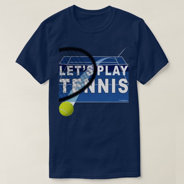 Låt oss Play Tennis Hardcourt T Shirt (Design framsida)