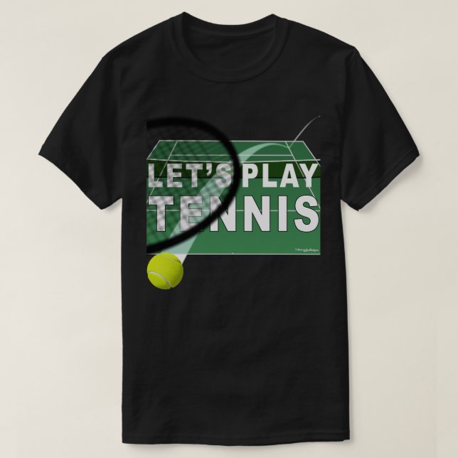 Låt oss Play Tennis Hardcourt T Shirt (Design framsida)