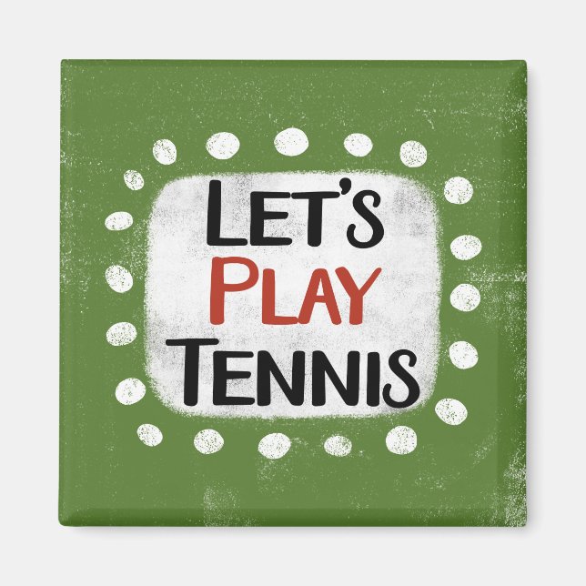 Låt oss Play Tennis-kylskåp, magnet (Framsidan)