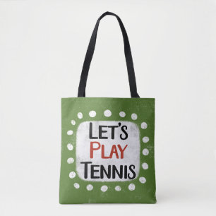 Låt oss Play Tennis Tote Bag Tygkasse