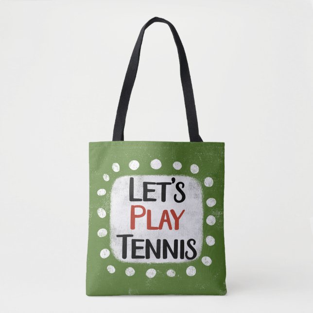 Låt oss Play Tennis Tote Bag Tygkasse (Framsida)