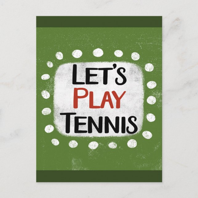 Låt oss Play Tennis vycard Vykort (Framsida)