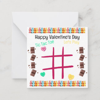 Låt oss Play Tic Tac Toe Valentine Anteckningskort