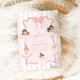 Låt oss Plié Girls Coquette Ballerina Birthday Inbjudningar