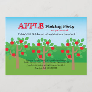 Låt oss Plocka Apples-inbjudan Inbjudningar