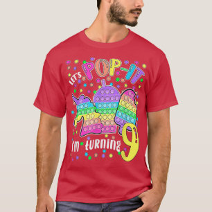 Låt oss Popit Jag blir 9 färgstarka 9:e födelsedag T Shirt