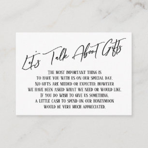 Låt oss prata om presenthandstil Bröllop Tilläggskort