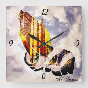 Låt oss pray Acrylic Wall Clock Fyrkantig Klocka