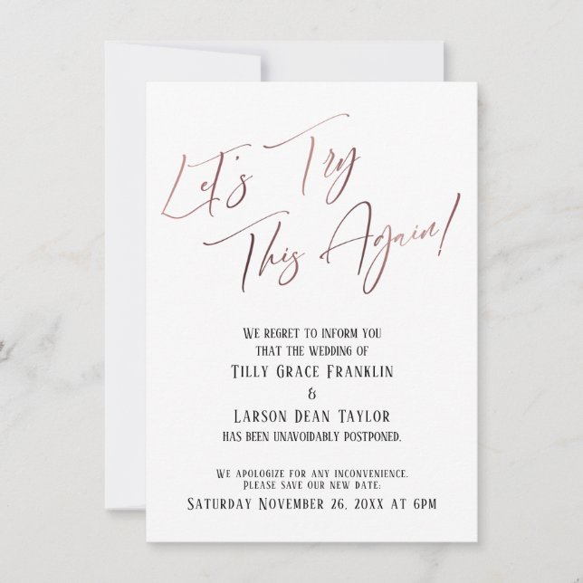 Låt oss Prova det här Bröllop-kortet som har skjut Inbjudningar (Framsida)