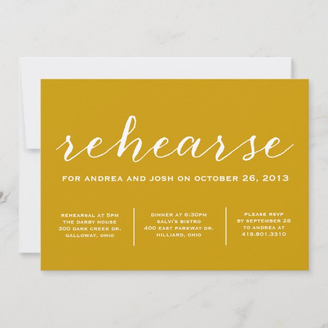 Låt oss repetera Calligraphyinbjudan Inbjudningar (Framsida)