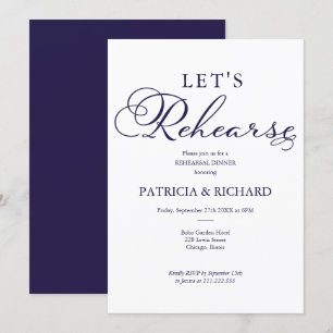 Låt oss repetera övning middag inför bröllopet inbjudningar