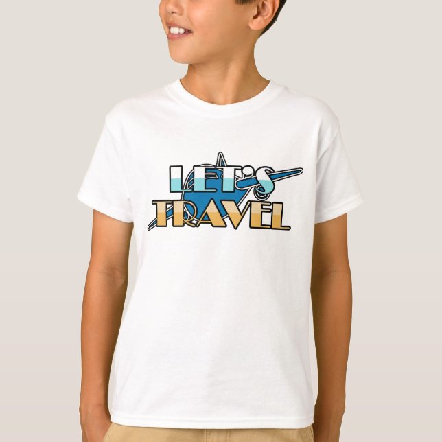 Låt oss resa Flygplansdesign T Shirt (Framsida)