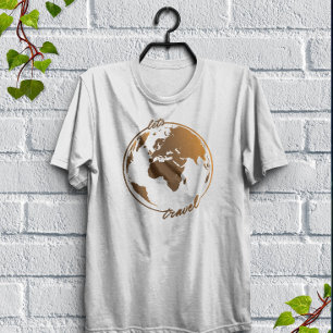 Låt oss resa Resa Älskare Världskarta T Shirt