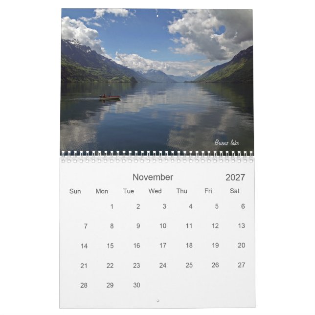 låt oss resa runt Schweiz 2021 Kalender (Nov 2027)